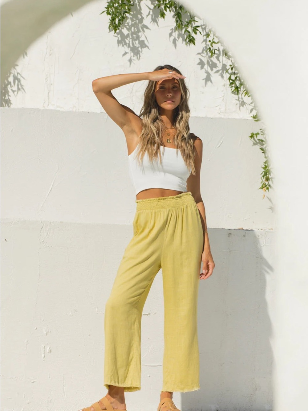 SOLAÍ The Label Luca Linen Mustard Pants XS